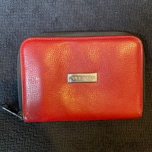 Red Cole Haan Small Zip Leather Wallet